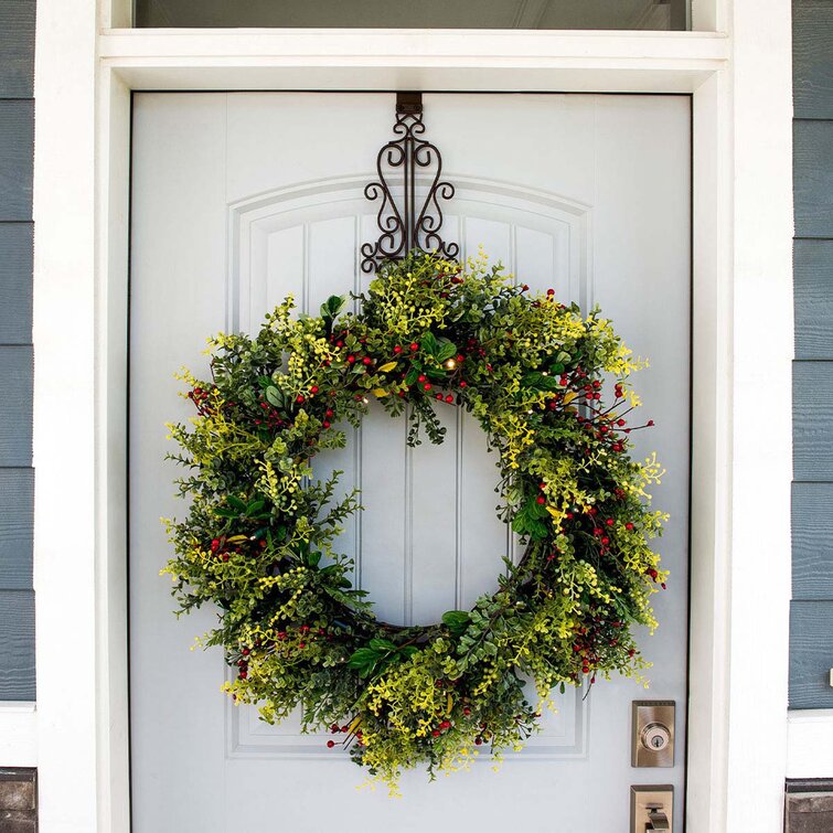 Wreath holder for front door hot sale